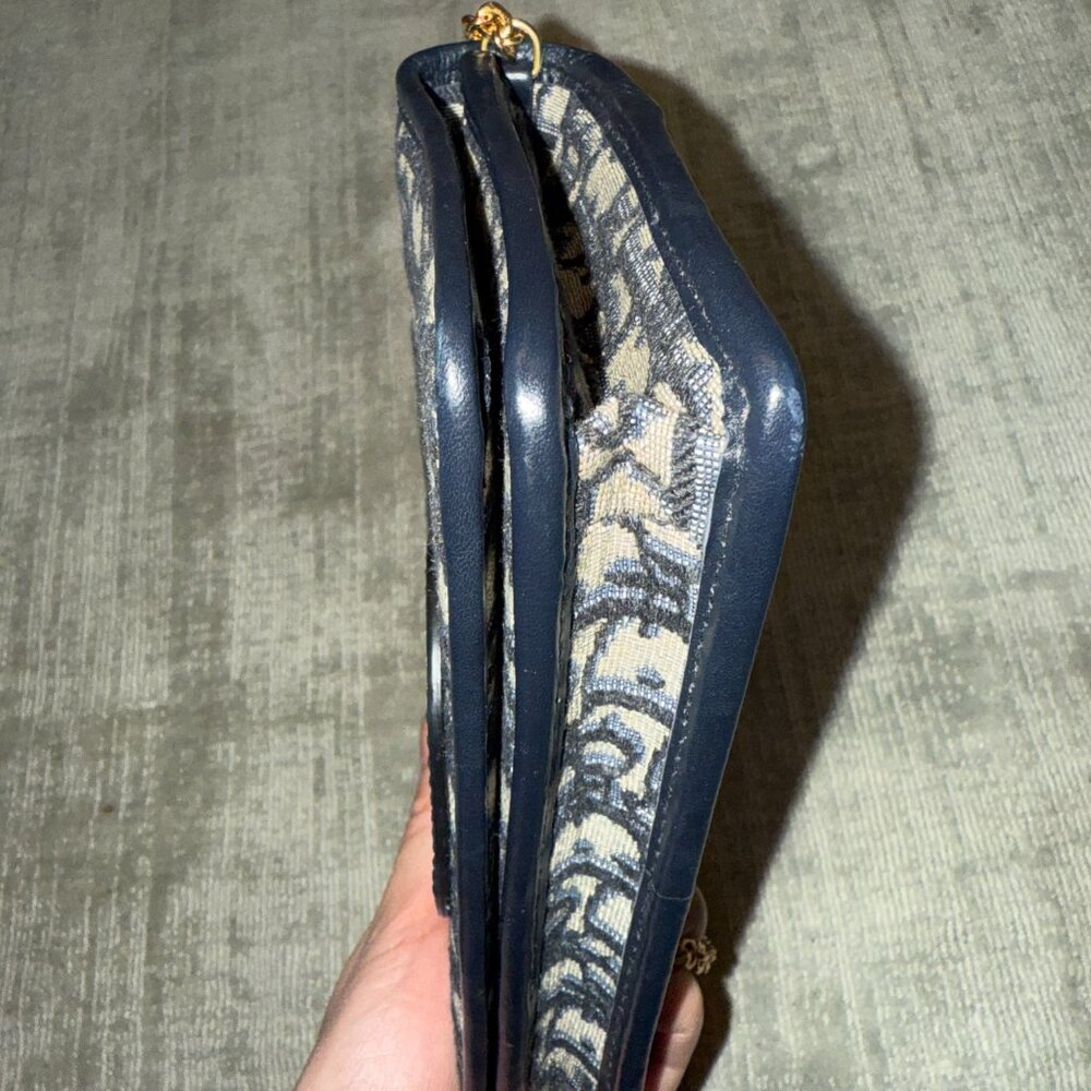 Christian Dior Oblique 30 Montaigne 2-In-1 Pouch Blue - Picture 5 of 13